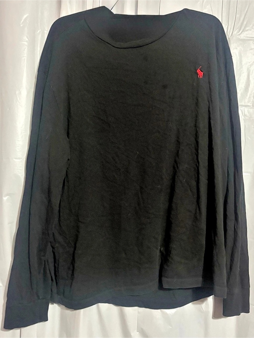 Polo Ralph Lauren Thermal Waffle-Knit Long Sleeve Crewneck Black